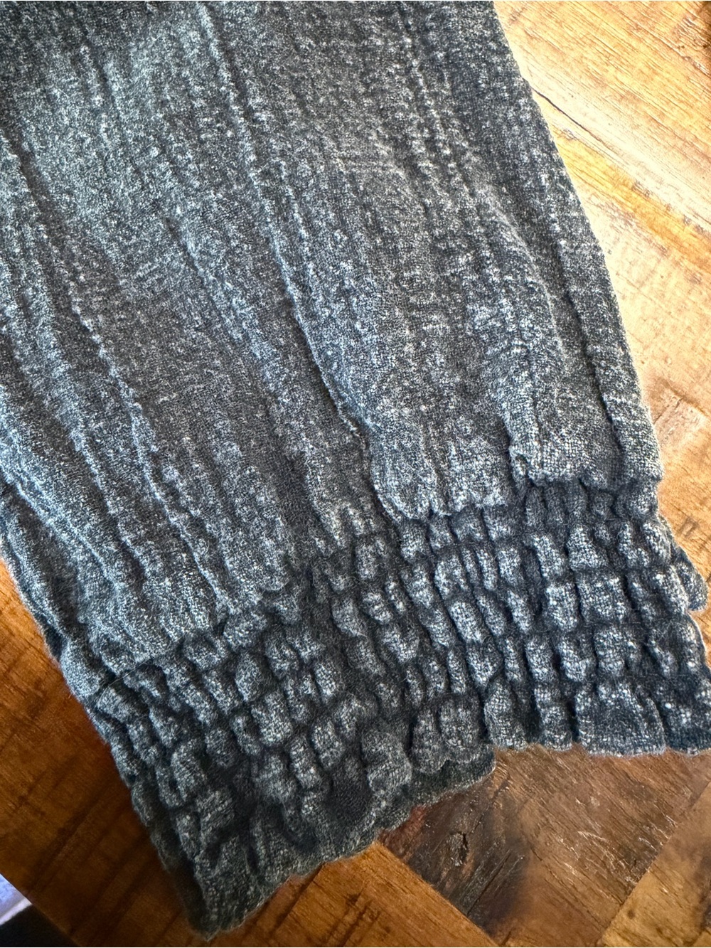 Ocean Drive Washed Black Drawstring Textured Joggers with White Cord Small - Picture 6 of 8